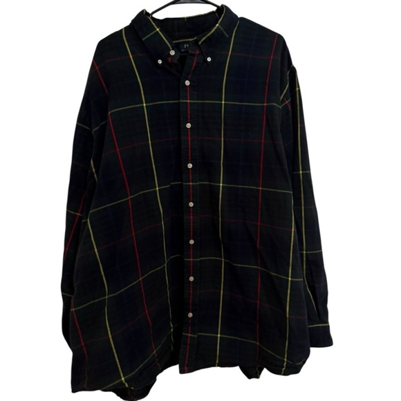 Polo Ralph Lauren Navy Blue Green Red Yellow Plaid Button Down Shirt Mens 3XB - Picture 1 of 3